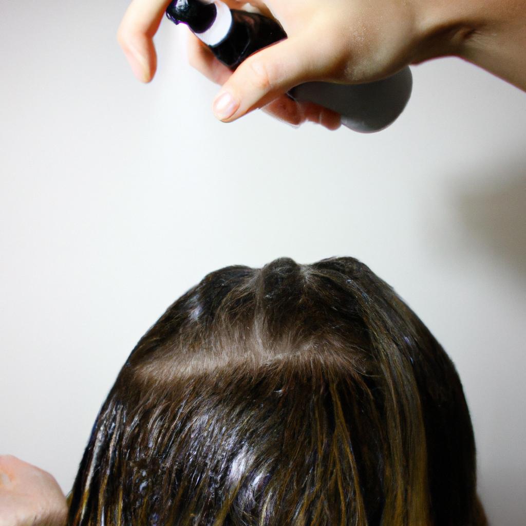 Person applying shampoo to hair