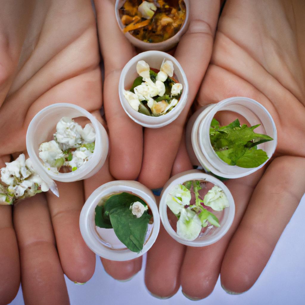 Person holding different flower extracts