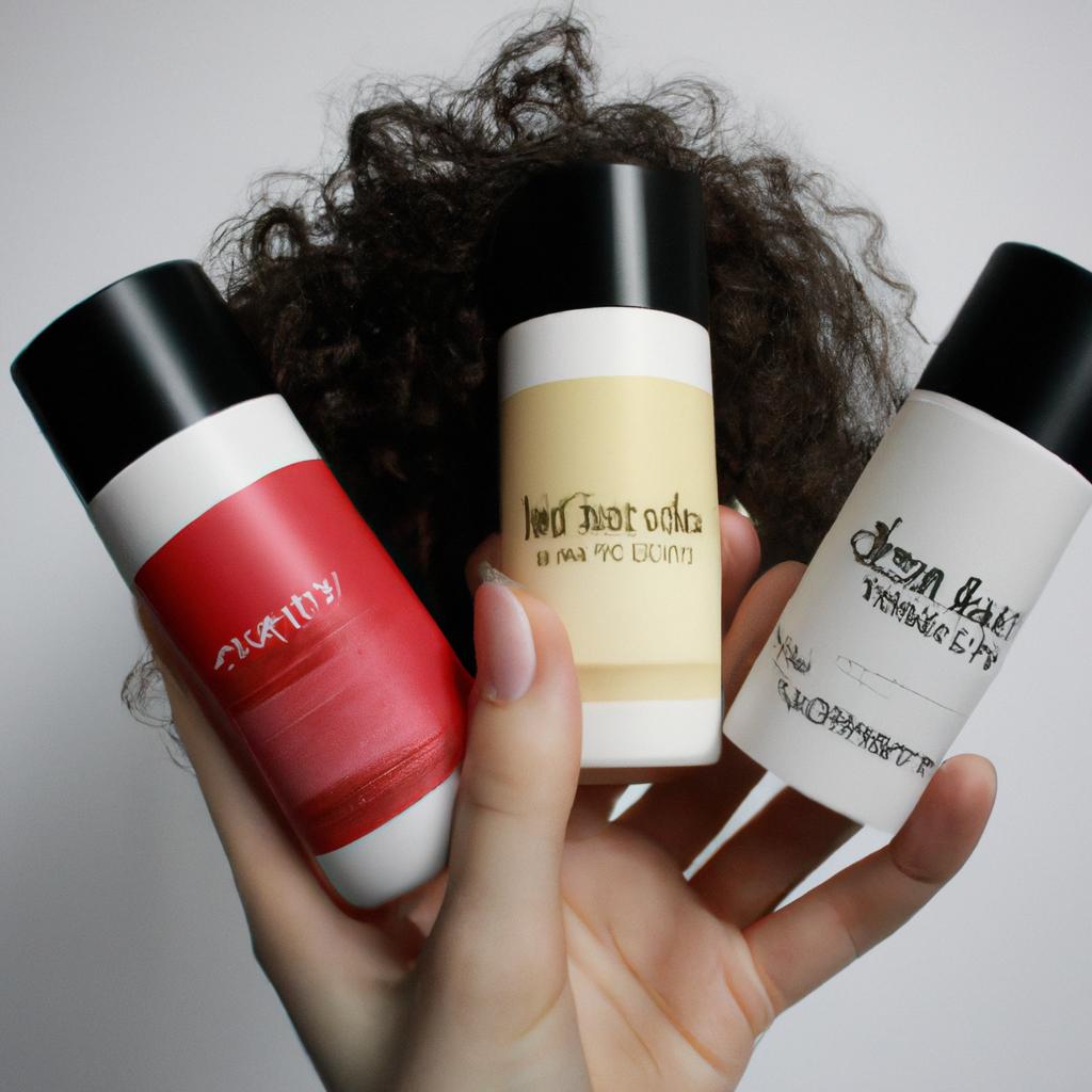 Person holding natural hair products